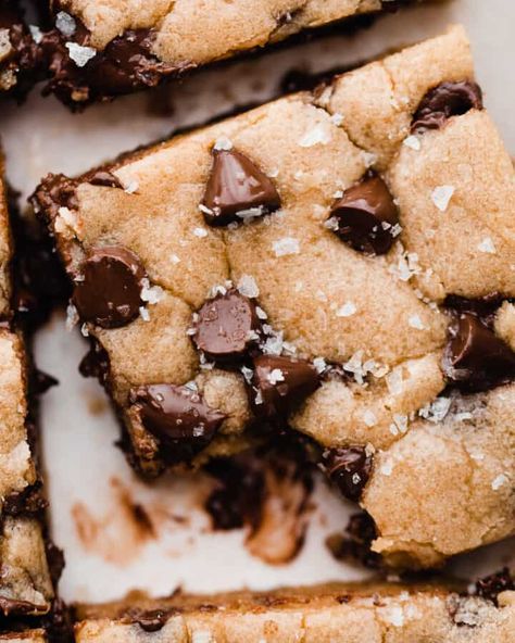 Recipes - Blue Bowl Easy Dessert Bars, Brown Butter Chocolate Chip, Brown Butter Cookies, Gooey Chocolate Chip Cookies, Dinner Desserts, Brown Butter Chocolate Chip Cookies, Chocolate Chip Cookie Bars, Bowl Recipes, Bar Recipes