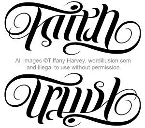 Faith & Trust Ambigram..., totally getting this as a tattoo (: Tattoo Generator, Ambigram Tattoo, Quote Tattoos, Faith Tattoo, Desenho Tattoo, Word Tattoos, Graffiti Lettering, Tattoo Lettering, Love Tattoos