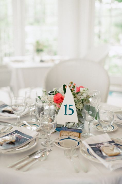 Nautical chic table decor: http://www.stylemepretty.com/minnesota-weddings/2015/10/02/elegant-nautical-wedding-at-white-bear-yacht-club/ | Photography: Jeffrey Sampson - http://www.jeffreysampson.com/ Elegant Nautical Wedding, Nautical Wedding Centerpieces, Nautical Wedding Reception, Nautical Theme Bridal Shower, Yacht Wedding Ideas, Nautical Wedding Inspiration, Club Photography, Nautical Wedding Ideas, Navy Party