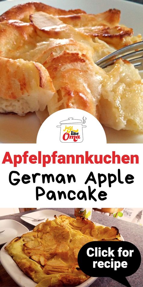 German Apple Pancake Recipe Easy, German Pancakes With Apples, Best German Recipes, Apple German Pancake, Inside Out German Cottage Pie 12 Tomatoes, Apple Oven Pancake, German Apple Recipes, Apple Pancakes German, Pancake Supper Ideas