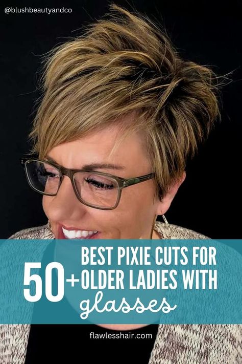 The best pixie cuts for older ladies with glasses are designed to match your hair texture, face shape, and skin tone. Most importantly, they're easy to style and even easier to maintain. All you have to do is pick the right one for you! Curly Hairstyles Back To School, School Hairstyles Braids, Back To School Hairstyles Braids, Summer Curly Hairstyles, Hairstyles Back To School, Cute Pixie Cuts, Older Women's Hairstyles, Pixie Bob Hairstyles, Textured Pixie Cut