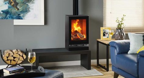 Vision Small T Wood Burning Stoves & Multi-fuel Stoves Modern Log Burner, Combustion Fireplace, Shepherds Cottage, Contemporary Wood Burning Stoves, Small Wood Burning Stove, Honey House, Stove Ideas, Vent Free Gas Fireplace, Vermont House