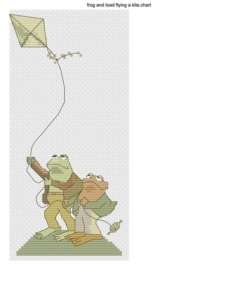 Frog And Toad Cross Stitch, Frog And Toad Embroidery, Frog Cross Stitch, Flying A Kite, Baby Cross Stitch, Intermediate Colors, Cross Stitch Pillow, Baby Cross, Vintage Cross Stitches