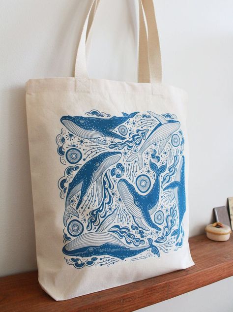 Ocean Embroidery, Tote Bag Ideas, Ocean Tote Bag, Postcard Layout, Ocean Canvas, Painted Tote, Pen Blanks, Art Making, Eco Friendly Bags