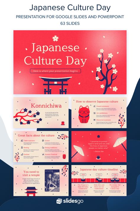 Japanese Culture Day Japan Template Design, Japanese Powerpoint Template, Japanese Presentation Design, Japan Presentation, Yellow Presentation, Food Japanese, Presentation Slides Design, Make A Presentation, Powerpoint Slide Designs