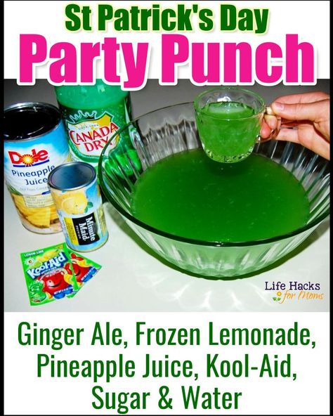 St Patrick’s Day Punch Kids, St Patricks Punch, Green Kool Aid Punch, Green Non Alcoholic Punch Recipes, Green Vodka Punch, St Patricks Day Punch Non Alcoholic, Green Punch For Baby Shower Recipe, St Patrick’s Day Punch, Green Punch Recipe For Kids