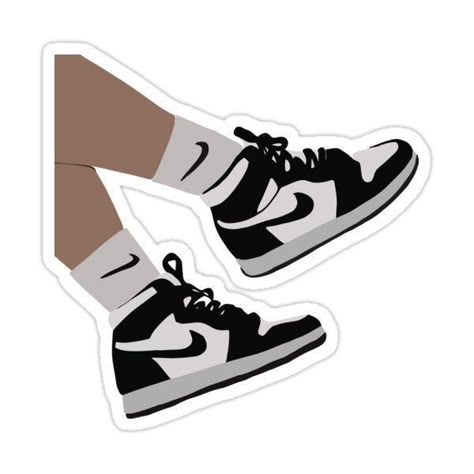 Nike Stickers, Stickers Nike, Sneakers Stickers, Black And White Jordans, Preppy Stickers, Cute Laptop Stickers, Tumblr Stickers, Stickers Cool, Sneaker Art