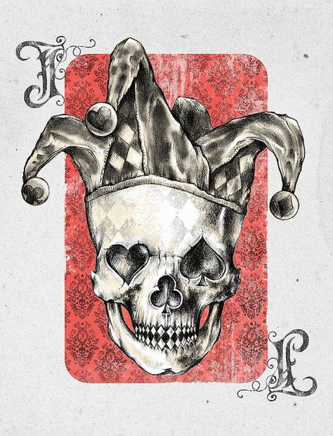 Joker. (Alan Maia) Art Du Joker, Joker Card Tattoo, Joker Playing Card, Card Tattoo Designs, Playing Cards Art, Joker Tattoo, Playing Cards Design, Joker Art, Card Tattoo