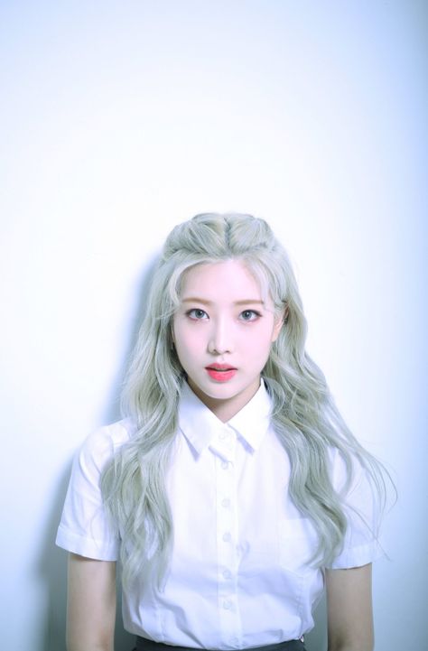 Kim Lip, Grey, Red, Hair, White