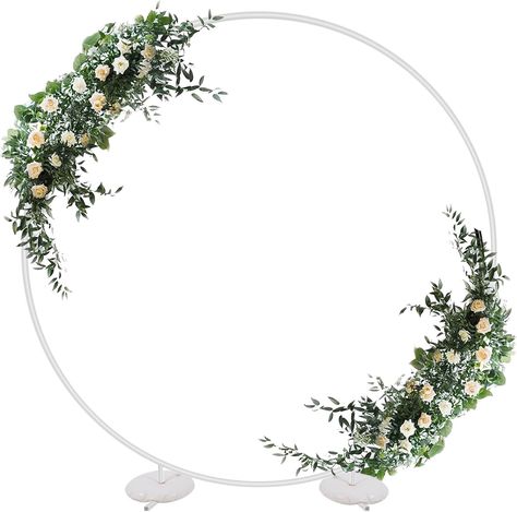 MSKIRA 2M/ 6.6ft Round Backdrop Stand Stability & Durability Metal Background Support Circle Balloon Arch Kit Garland Frame for Indoor and Outdoor Party Wedding Decorations (White) About this item Sturdy & Stable: The Round Wedding Arch backdrop stand kit is made of metal, durable, and the surface with power coated and black finish, which is durable and corrosion-resistant. rust-proof and water-proof. Circle Balloon Arch Frame gold balloon arch stand with base for more stable standing really sturdy Easy to Assemble & Disassemble: This 6.6 ft/2 meters Wedding Archers sturdy iron arch is easy to assemble, Lengthen double bar balloon circle stand with 2 water bags,sturdy and never tilted.The buckle-snap connection design allows for one-person assembly and disassembly finish the installation i Wedding Decorations White, Round Balloon Arch, Circle Balloon Arch, Balloon Circle, Balloon Arch Stand, Gold Balloon Arch, Round Wedding Arch, Balloon Arch Frame, Iron Arch