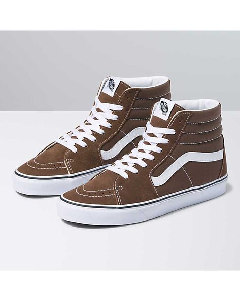 Vans | Sk8-Hi Rain Drum/True White Classics Shoe Rain Drum, Brown Vans, Sk8 Hi Vans, Vans Store, Dr Shoes, Vans Sk8 Hi, High Top Vans, Swag Shoes, Vans High Top Sneaker