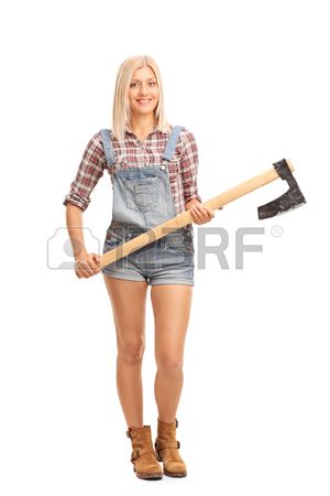 Full length portrait of a blond woman in jumpsuit and checkered shirt holding an axe and looking at the camera isolated on white background Boots Uggs, Blond Woman, Blond Girl, Boots Cowgirl, Women In Boots, Body Reference Poses, Timberlands, Checkered Shirt, Boots Winter