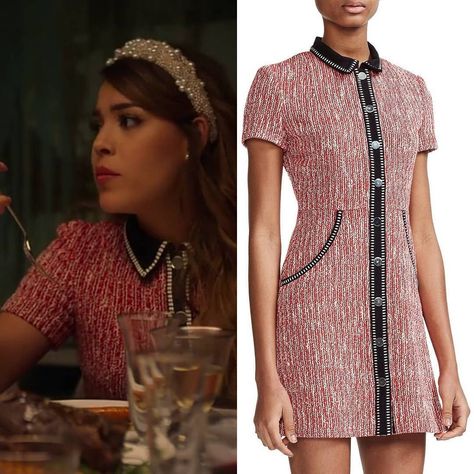 Elite Outfits on Instagram: “Worn by Lucrecia Montesinos Hendrich in S02E08  Maje Renati Tweed Dress  #elite #elitenetflix #netflix #dannapaola #luelite #elitelu…” Lucrecia Elite Outfits, Lucrecia Elite, Lu Elite, Elite Outfits, Outfit Png, Tv Show Outfits, Cute Fit, Popular Outfits, Fashion Tv