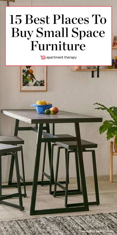 The 15 Best Sources for Outfitting Your Small Space Tiny Dining Rooms, Small Space Furniture, Small Apartment Furniture, Small Kitchen Tables, Small Apartment Interior, Space Apartments, Table For Small Space, Tiny Space, Tiny Spaces