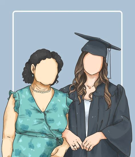 Graduation Drawing, Graduation Cartoon, Faceless Illustration, Faceless Portraits, Faceless Portrait, Minimalist Drawing, Beauty Art Drawings, Graduation Photoshoot, Animated Drawings