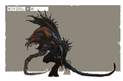 Pre-vis work for Evolve Wild-life. Evolve is © 2k Games Kraken Concept Art, Evolve Monster, Turtle Rock, Kaiju Design, Sci Fi Rpg, Kaiju Art, Alien Design, Alien Creatures, Alien Art