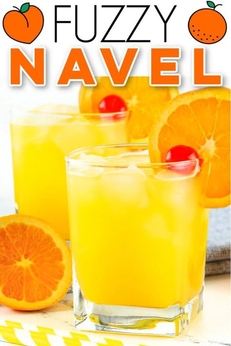 Fuzzy Navel Drink, Key Lime Cookies, Fuzzy Navel, Peach Drinks, Cocktail Serving, Easy Drink Recipes, Peach Juice, Best Blenders, Canned Peaches