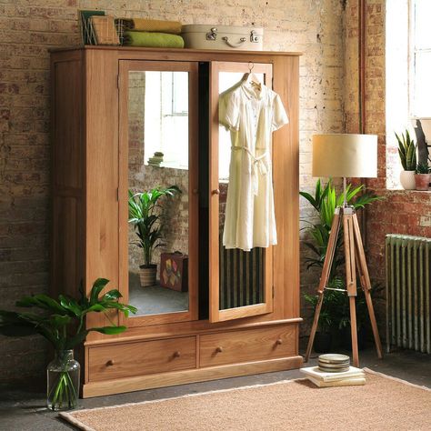 Clothing Armoire, Cotswold Company, Wooden Armoire, Oak Wardrobe, Antique Wardrobe, Double Wardrobe, Sliding Wardrobe Doors, Oak Bedroom, Bedroom Armoire