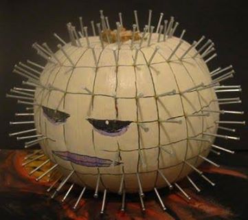 PINHEAD JACK-O-LANTERN Pinhead Pumpkin, Creepy Halloween Decorations Diy, Free Pumpkin Carving Patterns, Pumpkin Carving Patterns Free, Halloween Pumpkin Carving, Amazing Pumpkin Carving, Pumpkin Contest, Halloween Coustumes, Pumpkin Carvings