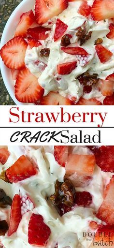 Strawberry Crack Salad Recipe – Strawberry Dessert Salad Desserts Potluck, Potluck Dessert, Banana Split Dessert, Tiramisu Dessert, Potluck Desserts, Potluck Dinner, Strawberry Dessert, Strawberry Salad, Fruit Salad Recipes