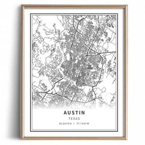 Austin Texas TX Vintage Poster - Minimalist Black White Wall Art - Austin Street Transit Map Print Picture - Austin Texas Art Wall Decor - Map Poster of Austin Texas - Decorative Artwork Souvenir Gift Austin Texas Poster, Map Of Austin Texas, Texas Map Illustration, Austin Skyline Art, Dallas Map Wall Art, Austin Map, Black White Wall Art, Transit Map, Apartment Dorm