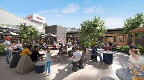 Scentre Group to deliver $53m rooftop dining & leisure precinct at Westfield Mt Druitt – Shopping Centre News Mall Ideas, Rooftop Dining, Shopping Centre, Live Entertainment, Green Space, Outdoor Oasis, Shopping Center, Play Area, Ambient Lighting