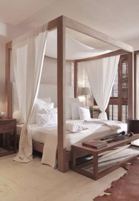 Canopy Bedroom, Bed Platform, Four Poster Bed, Platform Beds, Four Poster, Poster Bed, Interior Modern, Master Bedrooms Decor, Room Inspiration Bedroom