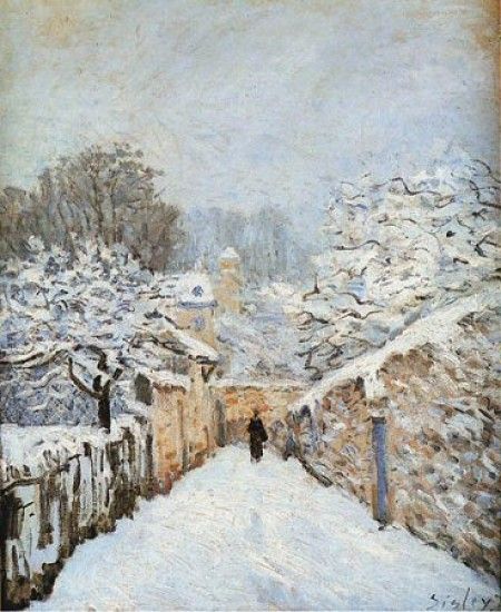 Quadri impressionisti e la #neve. Esempi Alfred Sisley, Van Gogh Museum, Paul Gauguin, Winter Art, Painting Reproductions, Winter Landscape, Artist Canvas, Claude Monet, Trademark Fine Art