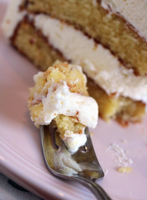 Almond Cake With Italian Meringue Buttercream — Aka My Wedding Cake | Food Gal Italian Meringue Buttercream, Italian Buttercream, Two Layer Cakes, Italian Meringue, Leftover Cake, Almond Paste, Meringue Buttercream, Almond Cake, Almond Flavor