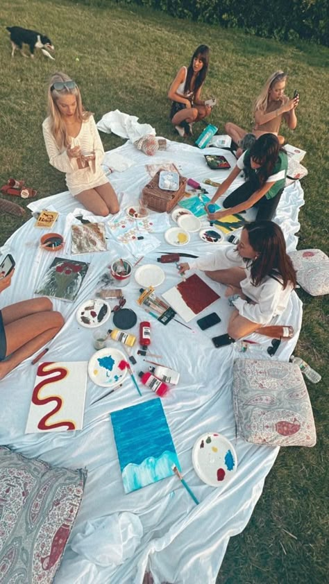 Painting Picnic Ideas, Paty Ideas, Best Friend Dates, Picnic Birthday Party, Fairy Tea Parties, Simple Birthday Decorations, Painting Birthday, Picnic Birthday, Activities For Girls