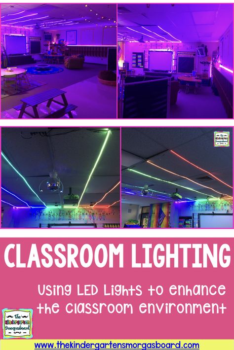 How this teachers uses LED lighting to set the mood of his classroom. Use classroom lighting to engage students and create a fun environment for learning. Classroom Lighting Ideas, Classroom Lighting, Classroom Ceiling, Decoration Classroom, Kindergarten Smorgasboard, Boho Classroom, Morning Music, Responsive Classroom, Lighting Decoration