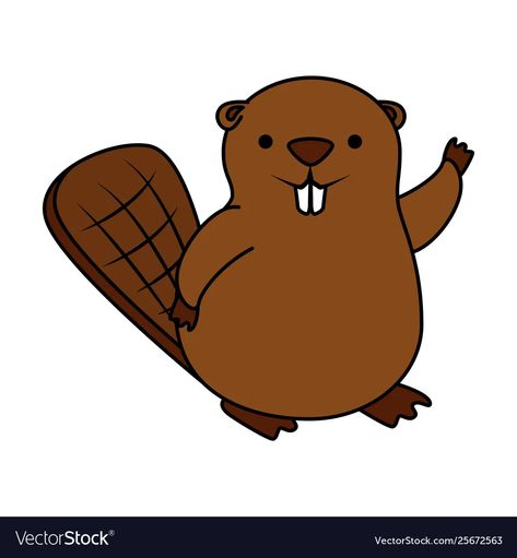 Cute beaver mascot animal icon vector image Beaver Cartoon Drawing, Beaver Drawing Simple, Cute Beaver Drawing, Beaver Drawing Cute, Beaver Illustration, Beaver Clipart, Beaver Drawing, Cartoon Beaver, Beaver Cartoon