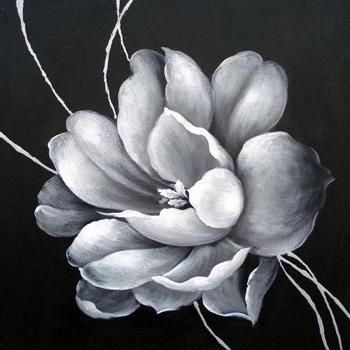 black and white acrylic painting for my nephew Oil Painting Videos, Black Canvas Art, Black Canvas Paintings, Black And White Painting, Flower Canvas, Oil Painting Abstract, Oil Painting Landscape, Ikebana, White Art