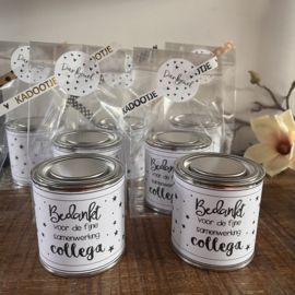 Blikje Waxinelichtjes boodschap Collega | Waxinelichtjes | leukbijliek Decorative Jars, Gifts