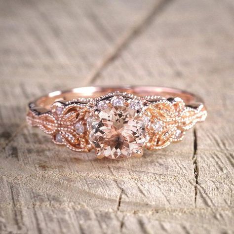 Rose Gold Morganite Ring, Rose Gold Morganite, Morganite Diamond, Pink Morganite, Promise Rings For Her, Morganite Engagement Ring, Morganite Ring, Deco Engagement Ring, Rose Gold Jewelry