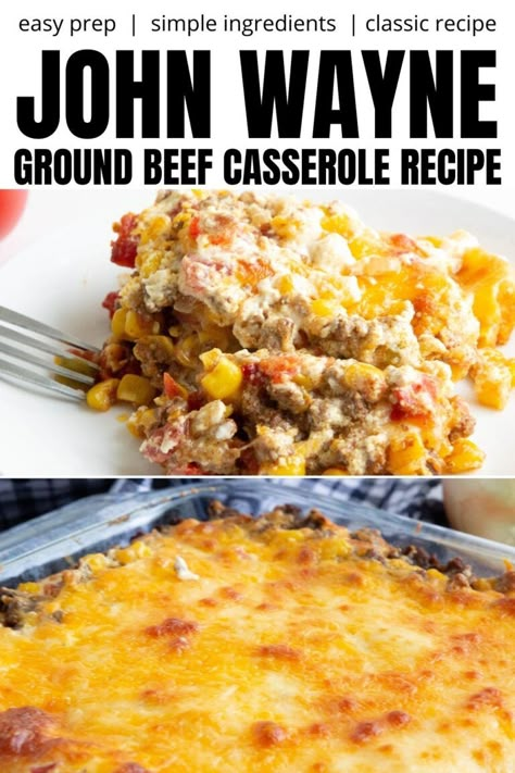 Beef And Biscuit Casserole, John Wayne Casserole Recipe, Recipes Using Hamburger, Fast Ground Beef Recipes, John Wayne Casserole, Ground Beef Recipes Quick, Ground Beef Recipes Keto, Biscuit Casserole, Quick Ground Beef Recipes