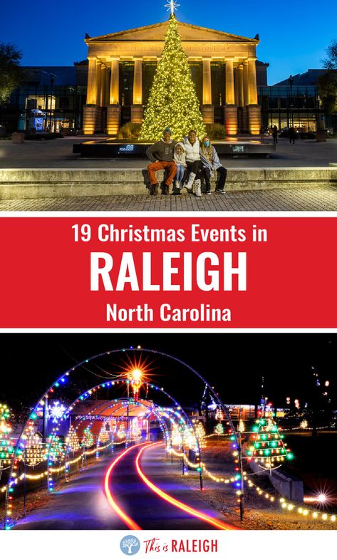 Looking for Christmas events in Raleigh NC? Whether you visit Raleigh this holiday seasons or are already living in Raleigh, check out this list of Raleigh Christmas events to get among the holidays spirit in the capital of North Carolina. #Christmas #Raleigh #NC Fun Holiday Activities, Visit North Carolina, North Carolina Travel, Christmas Events, Raleigh North Carolina, Holiday Events, Christmas Travel, On The Road Again, Destin Beach