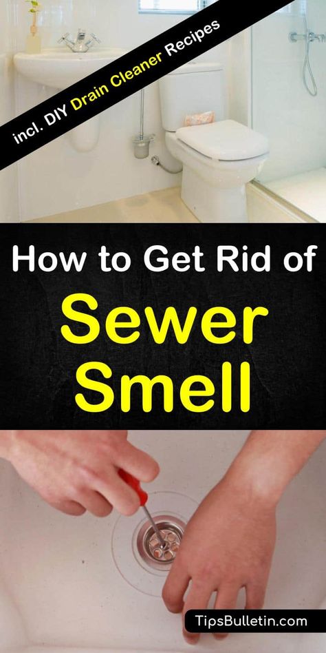 Best ways to get rid of smelling sewer around the house especially in basements and bathroom, from sinks, toilets, and shower drain pipes. Including recipes for various homemade drain and pipe cleaner to unclog and clean smelly drains.#draincleaning #smelly #toilet #bathroom #odor Smelly Toilet Remedy, Smelly Bathroom Drain, Sewer Smell In Bathroom, Shower Drain Smell, Clean Shower Drain, Diy Drain Cleaner, Smelly Bathroom, Smelly Drain, Bathroom Odor