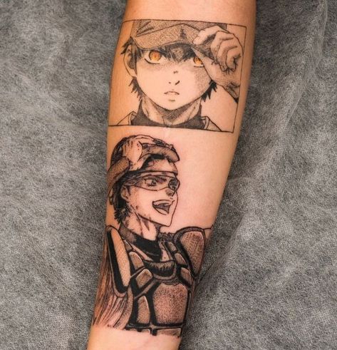 Anime & Manga Tattoos on Instagram: "Ace of Diamonds! Healed panel up top and fresh one below Thank ya’ll for looking" Ace Of Diamond Tattoo, Diamond No Ace Manga, Ace Manga, Diamond Tattoo, Ace Of Diamond, Diamond No Ace, Manga Tattoo, Diamond Tattoos, Ace Of Diamonds