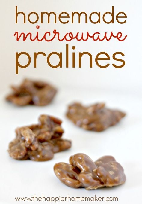 Microwave Pralines Recipe, Microwave Pralines, Praline Recipe, Microwave Cooking, Microwave Recipes, Homemade Candies, Diy Spring, Candy Desserts, Yummy Sweets