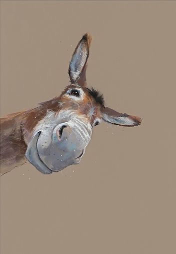 Cute Donkey, Animal Portraits Art, A Donkey, Watercolor Animals, Horse Art, Whimsical Art, 그림 그리기, Animal Paintings, Animal Drawings