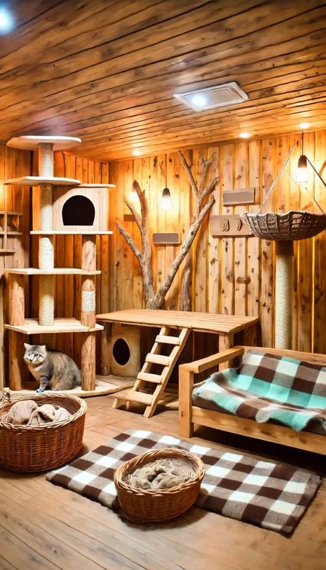 Cat Rooms Indoor Aesthetic, Cat Tree House Indoor, Cat Room Design Ideas, Cute Cat Room, Cat Spaces In Home, Cat Room Ideas Small Spaces, Cat Nook, Room For Cats, Cat Room Ideas