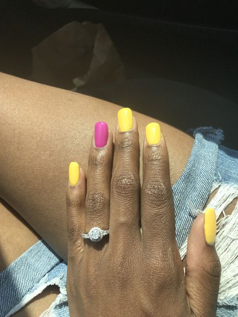 #Nails #Pink #Yellow Nails Pink Yellow, Yellow And Pink Nails, Nails Pink, Yellow And Pink, Pink Nails, Pink Yellow, Nails, Yellow, Pink