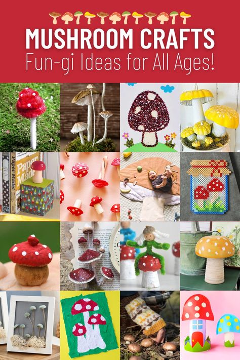 Mushroom Crafts For Adults, Mushroom Crafts Diy Garden Art, Diy Mushroom Decor Crafts, Mushroom Craft Ideas, Fairy Crafts For Adults, Mushroom Crafts For Kids, Mushroom Diy Crafts, Mushroom Crafts Diy, Diy Mushroom Decor