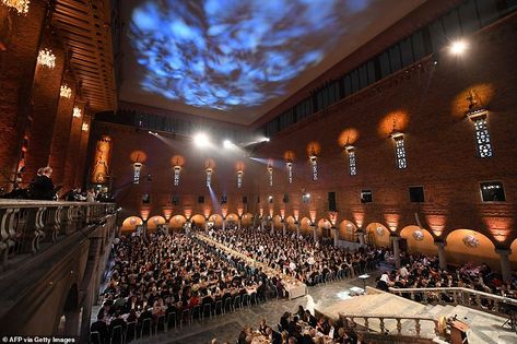 Swedish royals wow in glittering jewels and elegant ball gowns at the Nobel Prize Award Ceremony Nobel Prize Ceremony, Noble Prize, Swedish Royal Family, Nobel Prize In Physics, Princess Sofia Of Sweden, Stockholm City, Nobel Prize In Literature, Elegant Ball Gowns, Princess Victoria Of Sweden