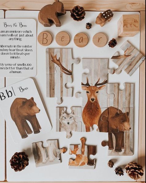 B Is For Bear, Forest School Activities, Montessori Diy, Baby Play Activities, Nature School, Homeschool Crafts, Montessori Educational Toys, Homeschool Inspiration, Play Based