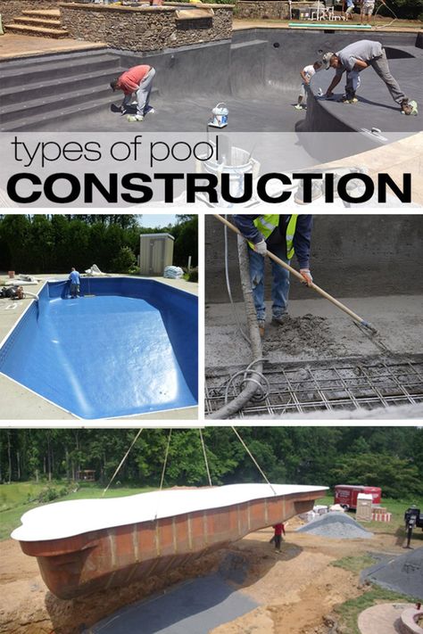 If that empty backyard has been calling to you, asking to be outfitted with a new swimming pool, you have three options for an inground: fiberglass, vinyl liner, or concrete (gunite). Here are some pros and cons to consider before breaking ground, so you won’t break your budget. Types Of Inground Pools, Washing Machine Hose, Pool Stuff, Swimming Pools Inground, Flood Damage, Vinyl Liners, Gunite Pool, Concrete Pool, Fiberglass Pools