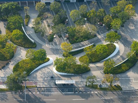 Songshan Lake Public Realm Renovation by Instinct Fabrication – mooool Neighborhood Park, Urban Landscape Design, Public Realm, Landscape Architecture Design, Urban Park, Urban Area, Urban Landscape, Urban Design, Public Space