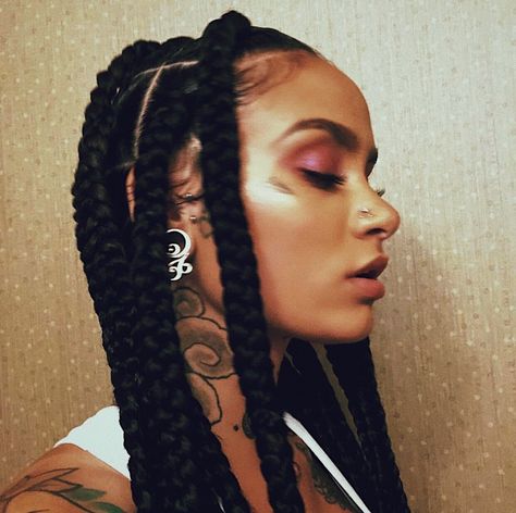 Kehlani Big Box Braids, Jumbo Box Braids, Box Braids Styling, Pinterest Hair, Kehlani, Trending Hairstyles, Long Straight Hair, Long Braids, Black Braids