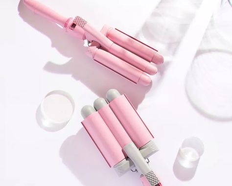 Three-Barrel Curling Irons: How to Use Them For Mermaid Waves Three Barrel Curls, Fast Curls, Three Barrel Curling Iron, Pink Era, Automatic Curling Iron, Mermaid Waves, Barrel Curling Iron, Glam Waves, Pro Hair